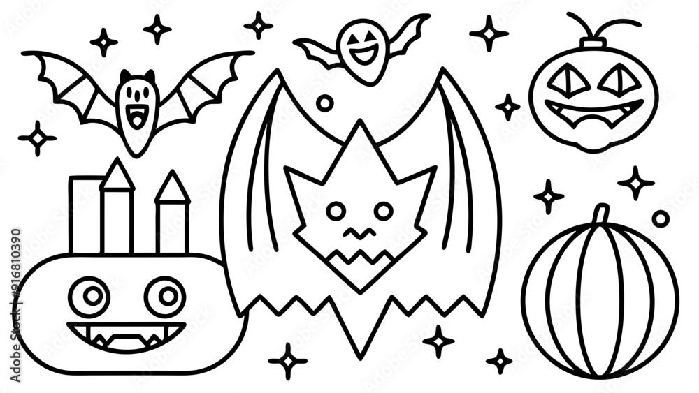 Fototapeta premium Simple and clean design with bold lines and shapes Minimalist Halloween