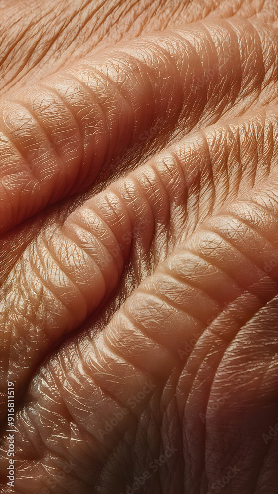 Fototapeta premium A close-up image of a hand gently touching a textured, abstract red and brown feather