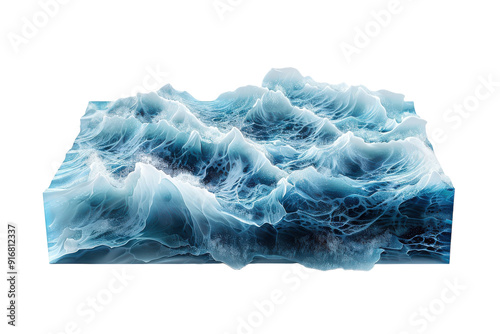 Ocean Waves Resin Art Isolated On Transparent Background