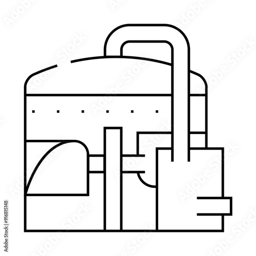 methane tank or biogas plant, digester or reactor line icon vector. methane tank or biogas plant, digester or reactor sign. isolated contour symbol black illustration