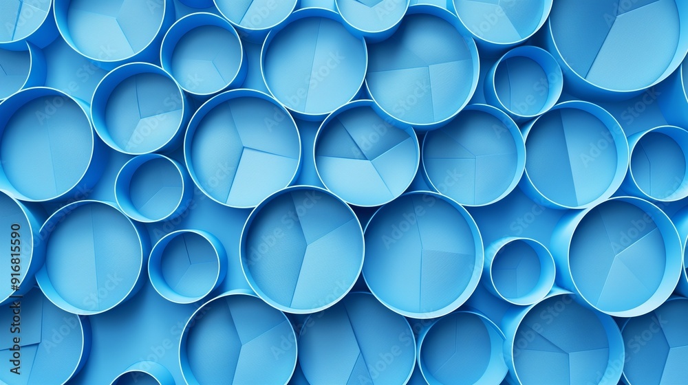 Detailed round geometric patterns seamlessly integrated into a bright blue background. Detailed round geometric patterns seamlessly integrated into a bright blue background.