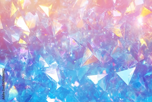 Sparkling gem-like prismatic glow background
