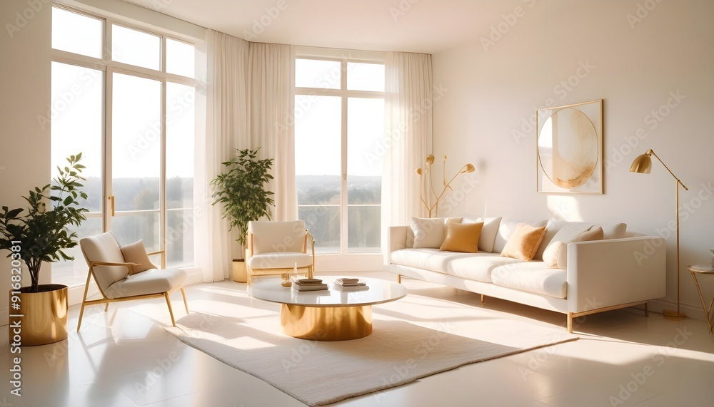 Fototapeta premium Photo interior modern design room 3d illustration