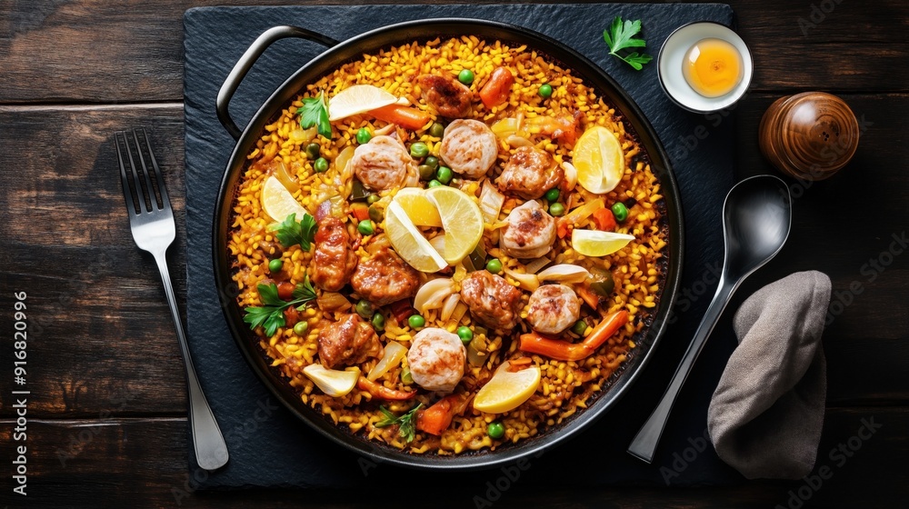 Paella - Traditional Spanish food Paella - Traditional Spanish food