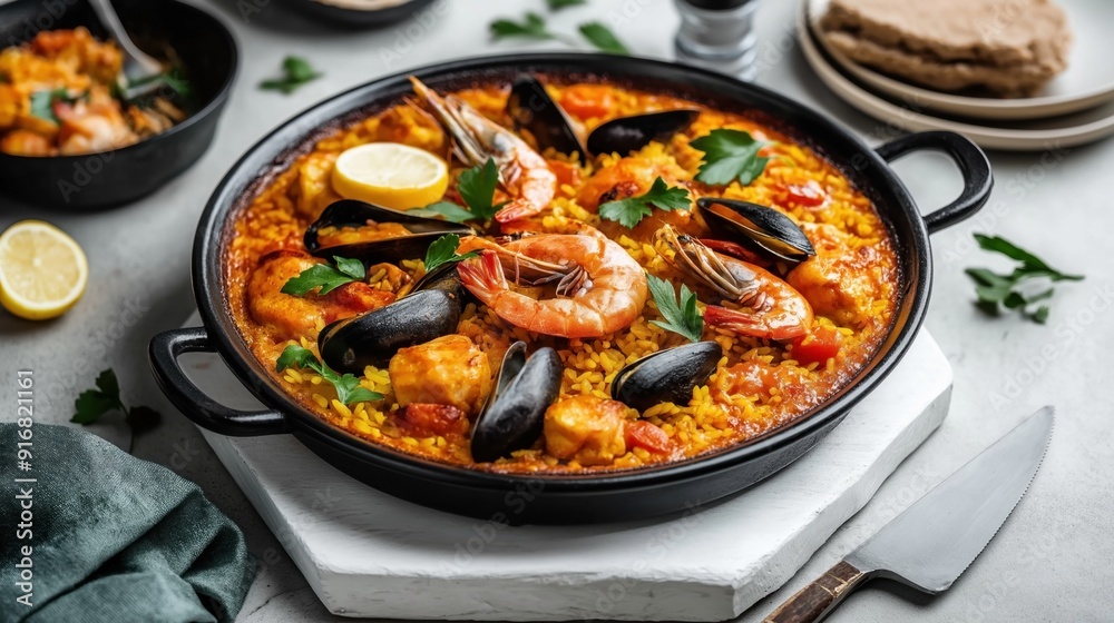 Paella - traditional Spanish food Paella - traditional Spanish food