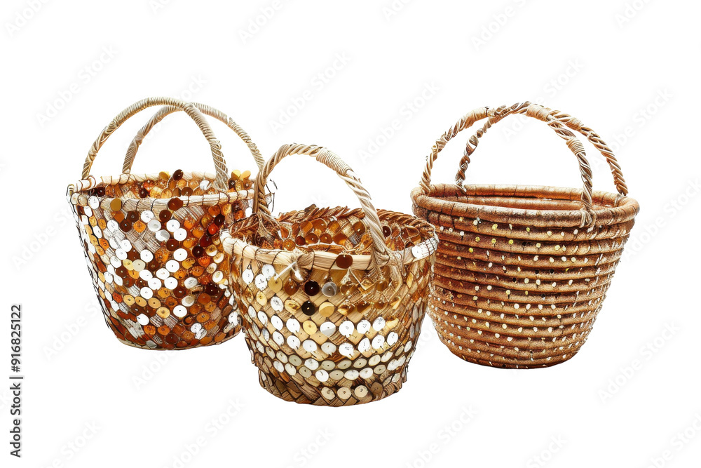 Decorative Basket Display Isolated On Transparent Background Decorative Basket Display Isolated On Transparent Background