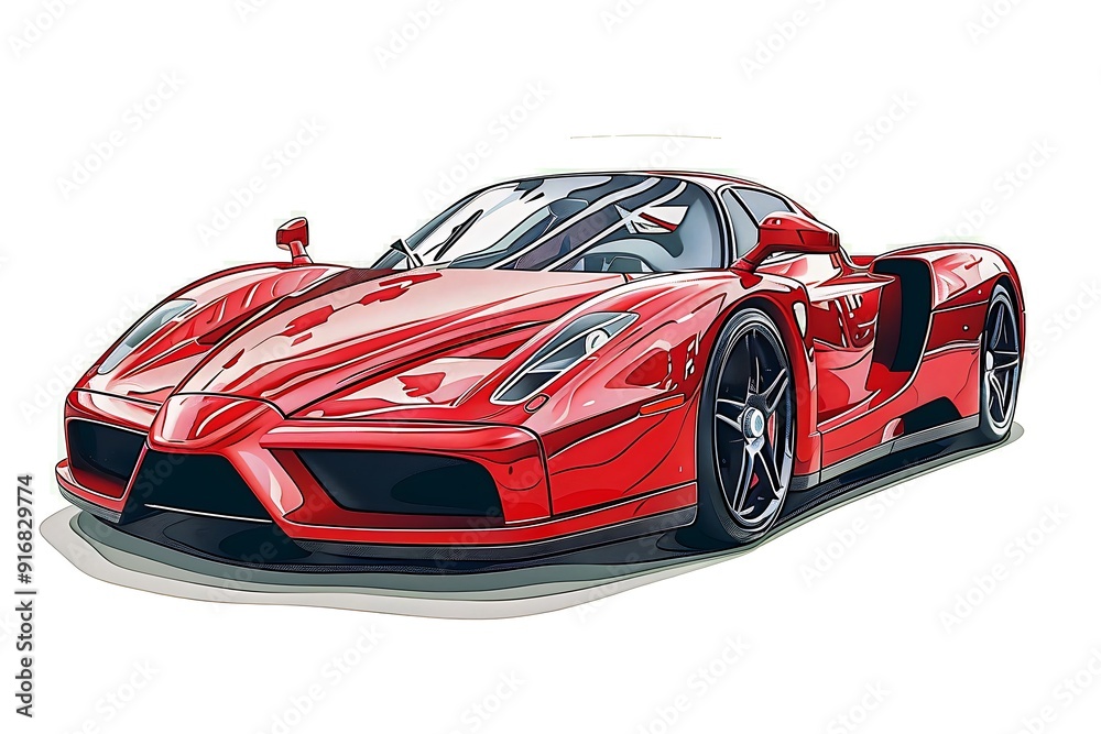 Red car image on isolated white background, Red car image on isolated white background,