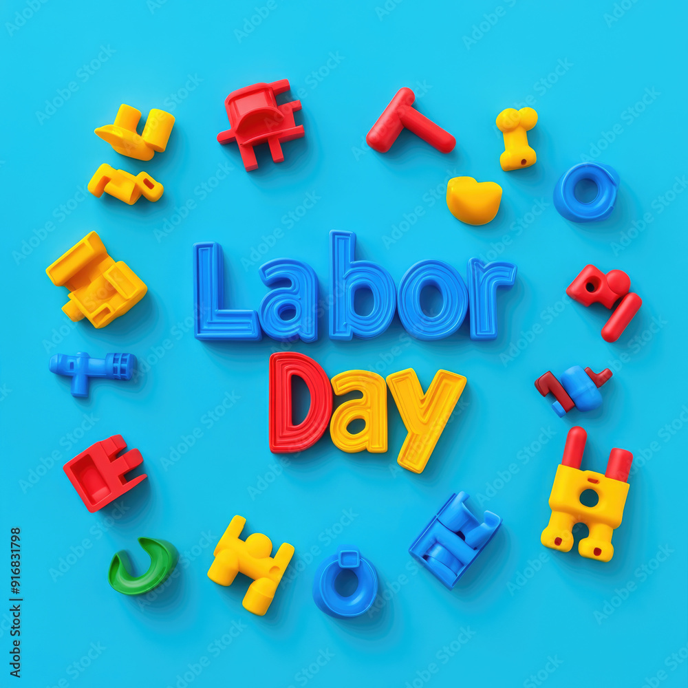 Naklejka premium Exciting and Colorful Labor Day Celebration Theme to Enhance Your Festive Spirit