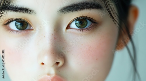 Shot of china beautiful 40years old women, Square face teenage female, close-up of face, No mole,beautiful skin, facing forward., front shot, using a HASSELBLAD X2D 100C with a XCD 80mm F1.9 lens, an photo