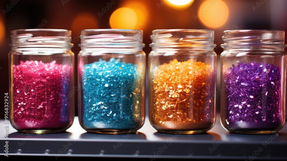 Glasses covered in glitter on a colorful background. The concept of celebration and fashion. Glasses covered in glitter on a colorful background. The concept of celebration and fashion.