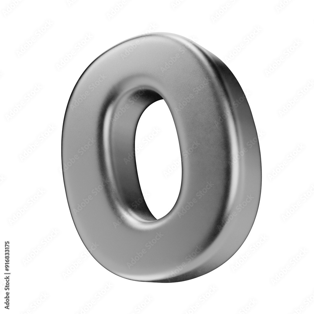 Volumetric silver number 0, isolated on a transparent background. 3D digit zero in metal with a matte texture. Photorealistic render. Volumetric silver number 0, isolated on a transparent background. 3D digit zero in metal with a matte texture. Photorealistic render.