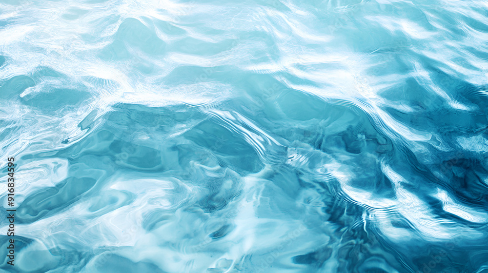 Underwater Background with Ripples and Reflections Blue Water surface, abstract background with a text field blue water wave texture background, Generative AI