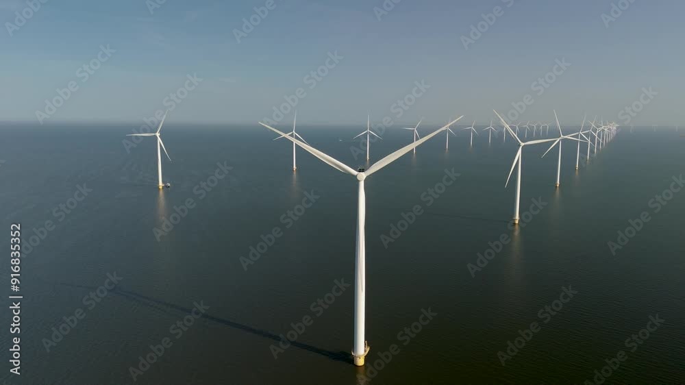 Discover Flevoland in the Netherlands, famous for its wind turbines generating renewable energy, crucial for the energy transition and combating global warming for a better future Discover Flevoland in the Netherlands, famous for its wind turbines generating renewable energy, crucial for the energy transition and combating global warming for a better future