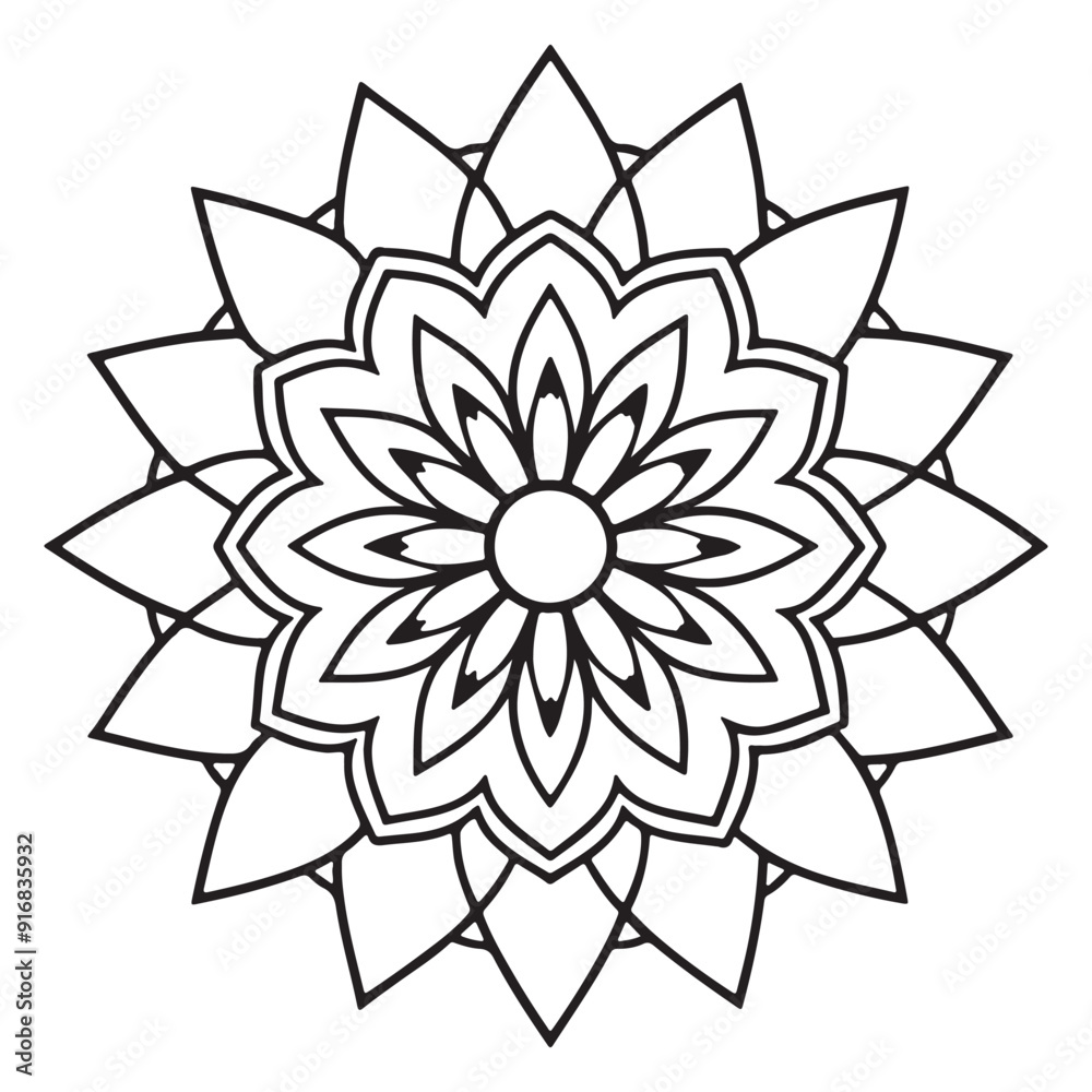 abstract wild Mandela design pg, adult anti-stress coloring page in line art, floral pattern coloring sheet. abstract wild Mandela design pg, adult anti-stress coloring page in line art, floral pattern coloring sheet.