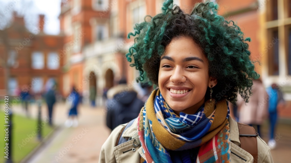 The smiling student outdoors The smiling student outdoors