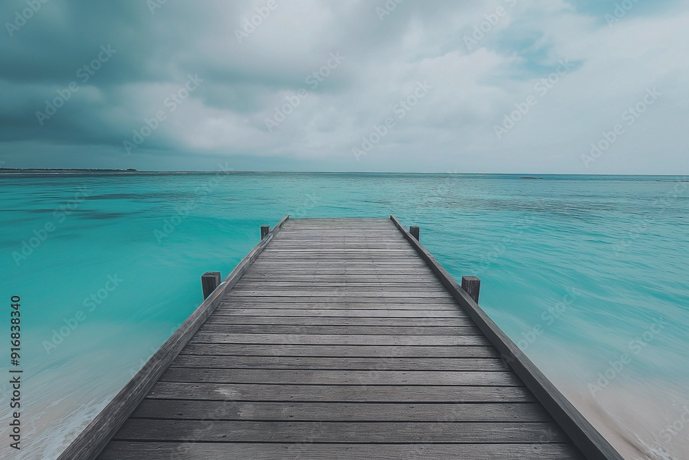 A wooden beach pier leading into turquoise water of the maldives. Maldives on a tropical beach scene A wooden beach pier leading into turquoise water of the maldives. Maldives on a tropical beach scene