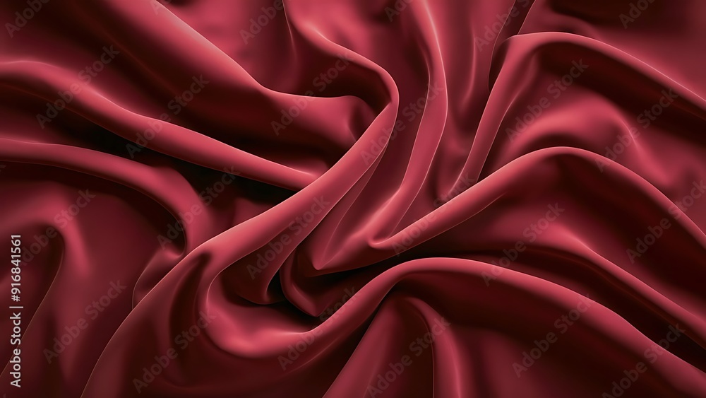 Fototapeta premium Beautiful Red Fabric Background. Flowing Abstract Wallpaper