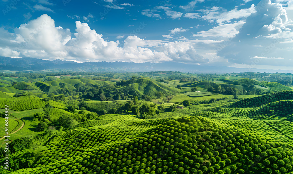 Fototapeta premium Pictures of coffee and coffee beans, coffee plants