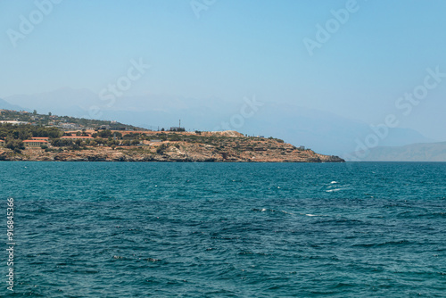 Rethymno, Crete, Greece- July 18, 2024: rethimno city view from waterfront promenade