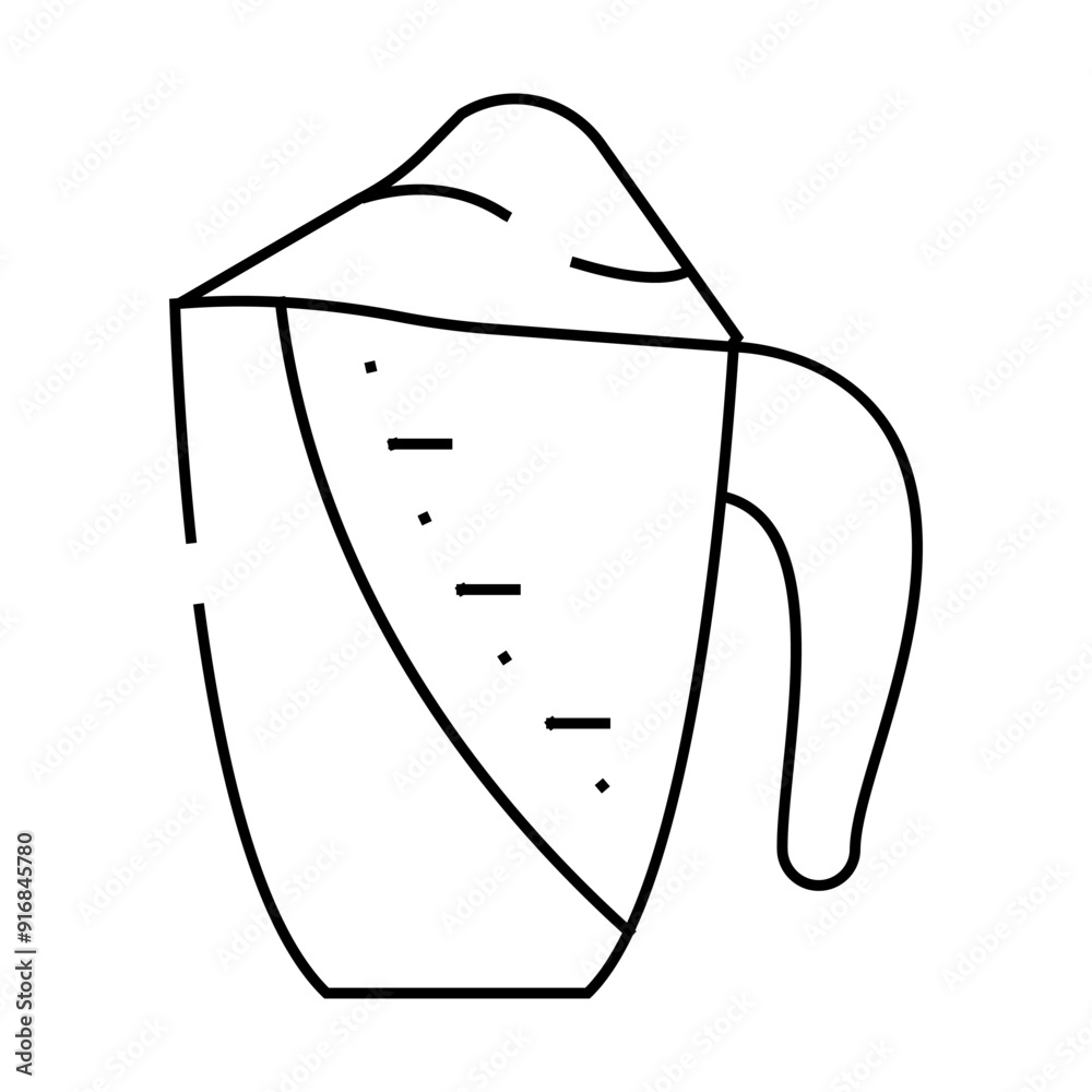 measuring cup with detergent line icon vector. measuring cup with detergent sign. isolated contour symbol black illustration measuring cup with detergent line icon vector. measuring cup with detergent sign. isolated contour symbol black illustration