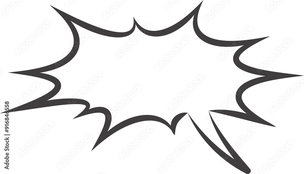 Comic and manga speech bubble. Pop art outline frame for text. Box for ...