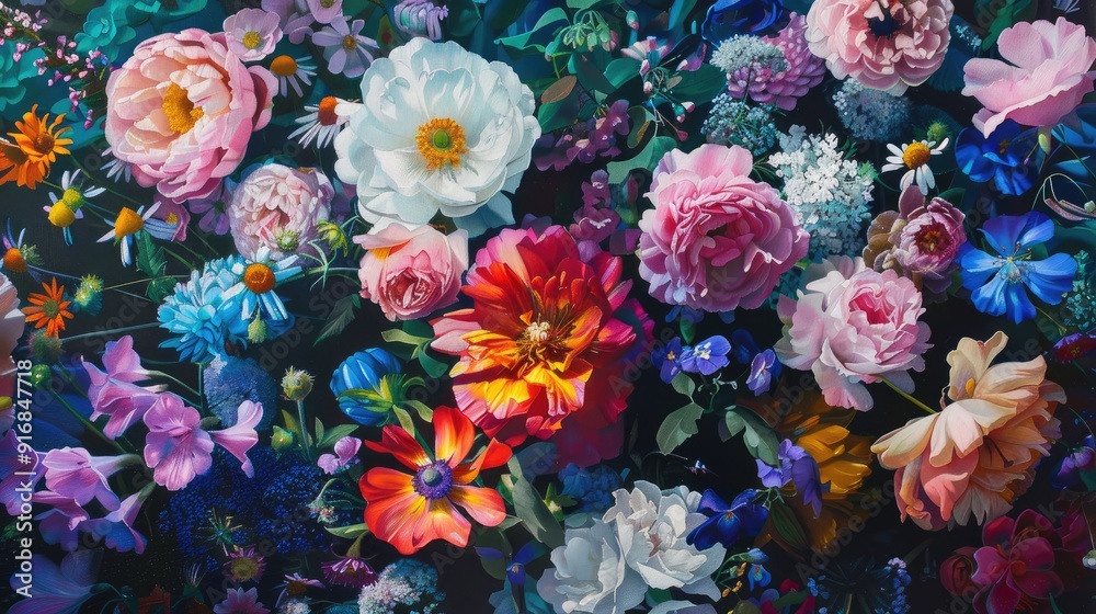 A bunch of vibrant summer blooms A bunch of vibrant summer blooms