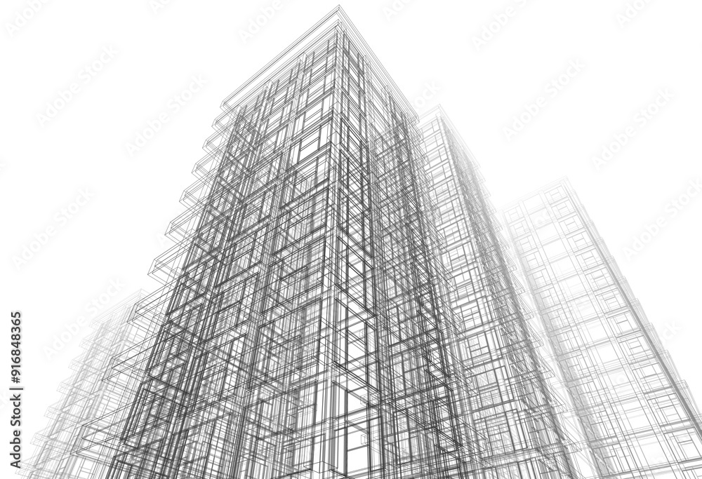 Modern building architectural 3d rendering Modern building architectural 3d rendering