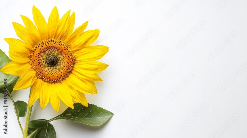 Obraz premium A sunflower on the white background
