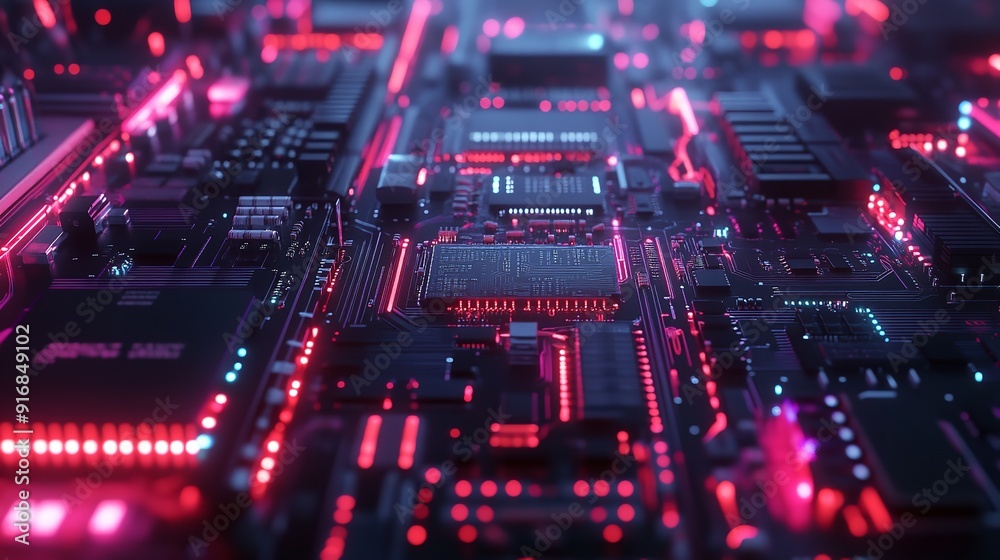 Close-up of a Microchip Circuit Interior of a Computer Close-up of a Microchip Circuit Interior of a Computer