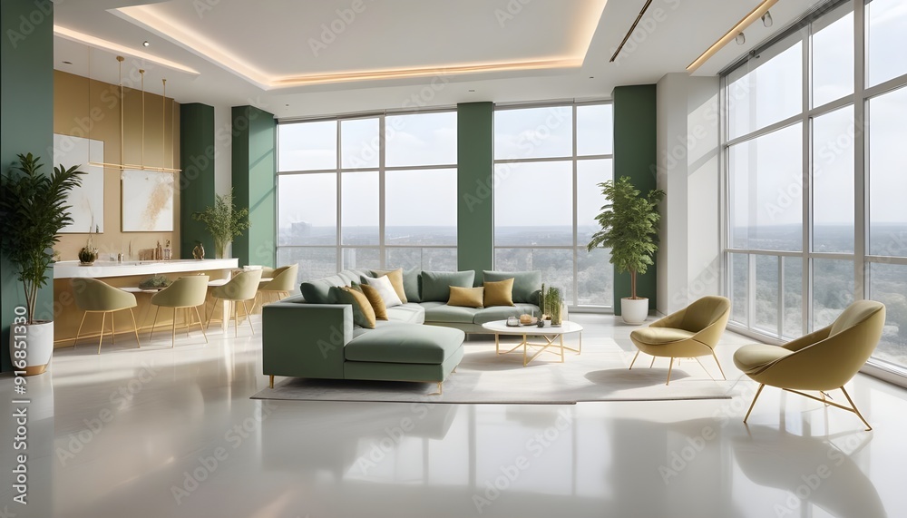 Fototapeta premium Photo interior modern design room 3d illustration