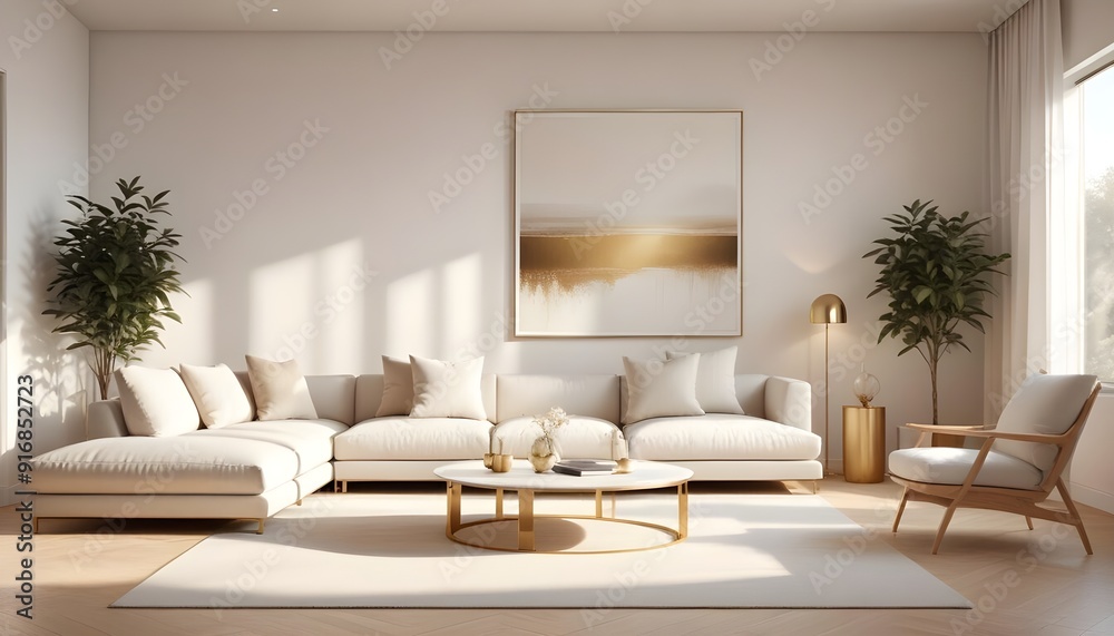 Fototapeta premium Photo interior modern design room 3d illustration