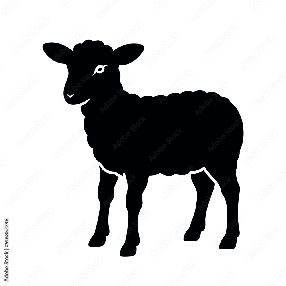 a Lamb standing vector art illustration