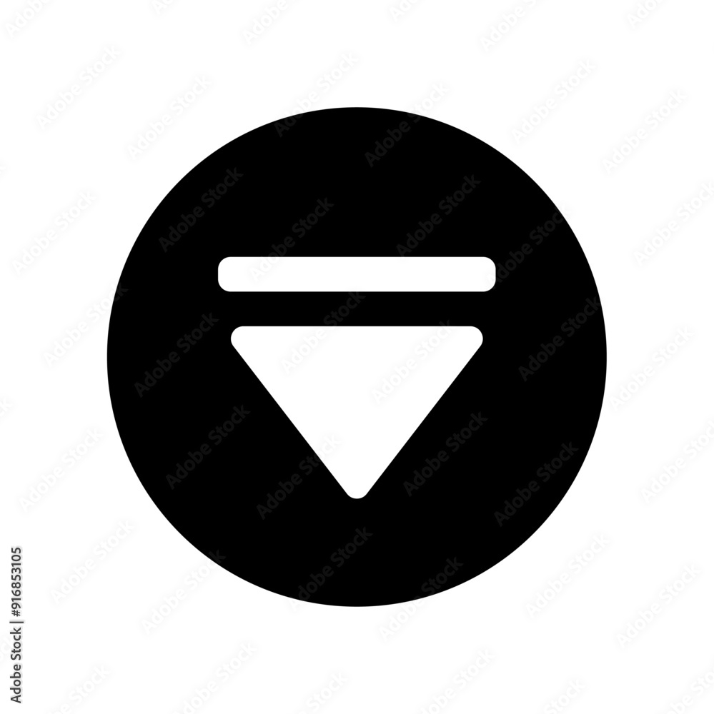 media player eject button icon. vector isolated on white background, simple and modern design.