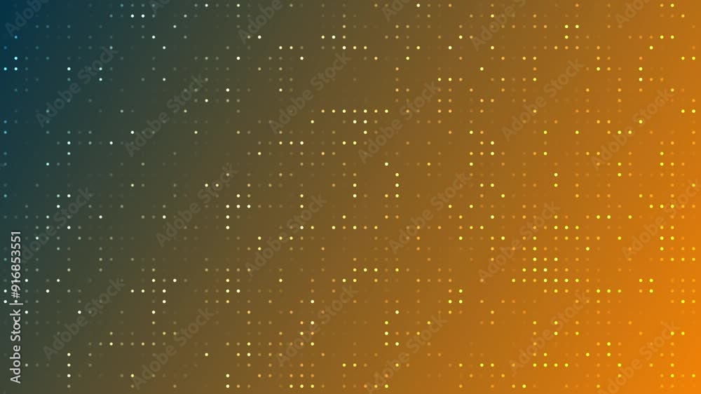 Abstract blurred gradient background motion with blinking dots in yellow and blue colors.