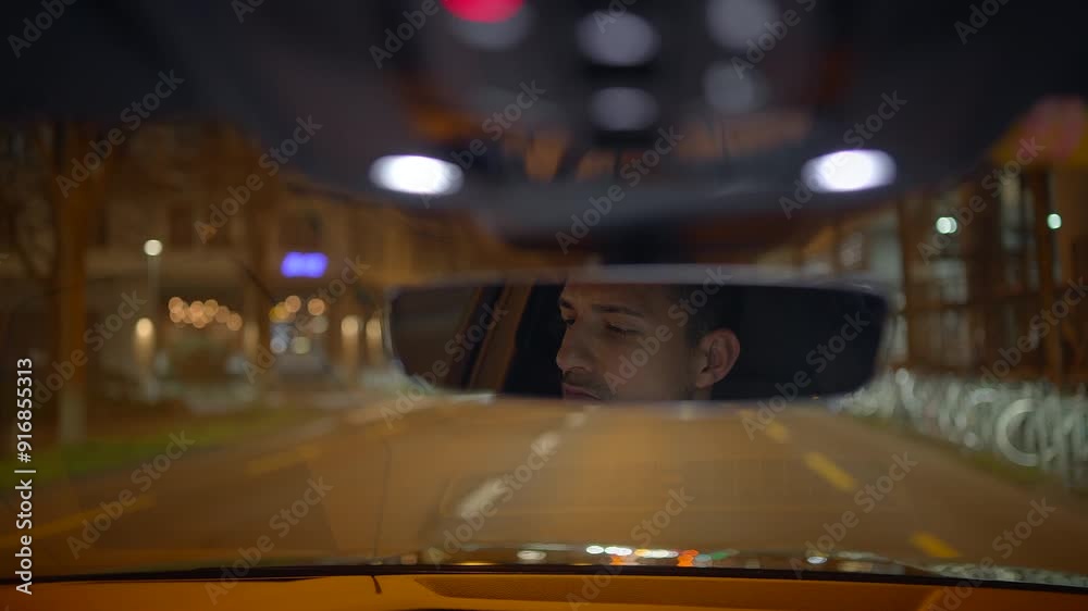 As I reflect on the nighttime driving experience while observing the rearview mirror, As I reflect on the nighttime driving experience while observing the rearview mirror,