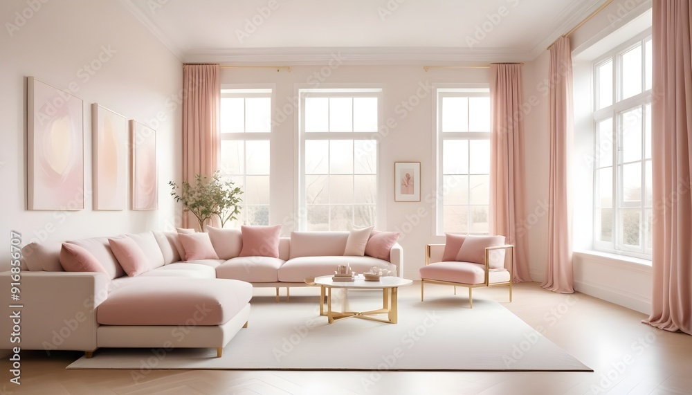 Fototapeta premium Photo interior modern design room 3d illustration