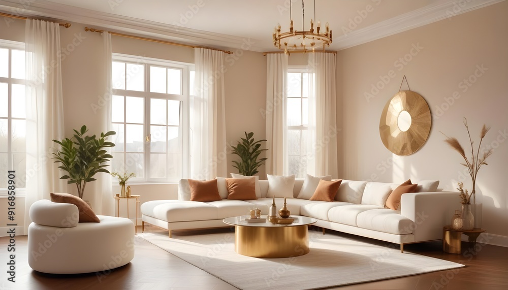 Fototapeta premium Photo interior modern design room 3d illustration