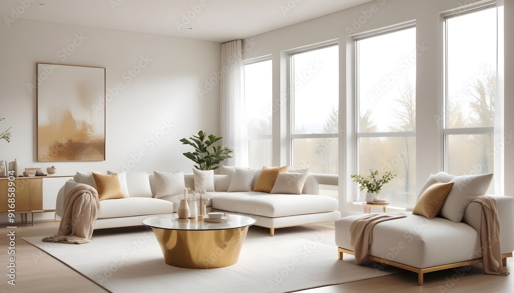 Fototapeta premium Photo interior modern design room 3d illustration