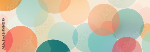 vibrant abstract background features overlapping circles in various shades orange, pink, blue, and green,