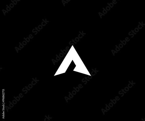 letter a technology logo design concept template vector