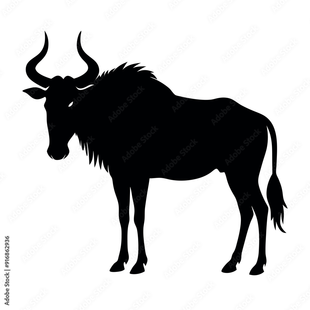 a Wildebeest vector art illustration a Wildebeest vector art illustration