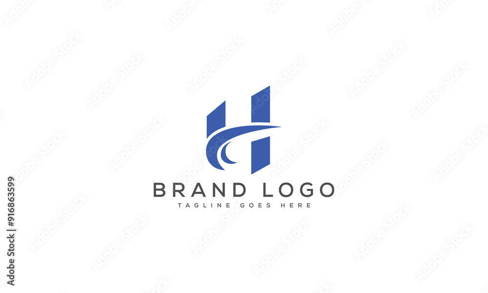 letter H logo design vector template design for brand.