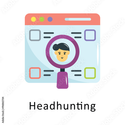 Headhunting Vector Flat Icon Design illustration Symbol on White background EPS 10 File 