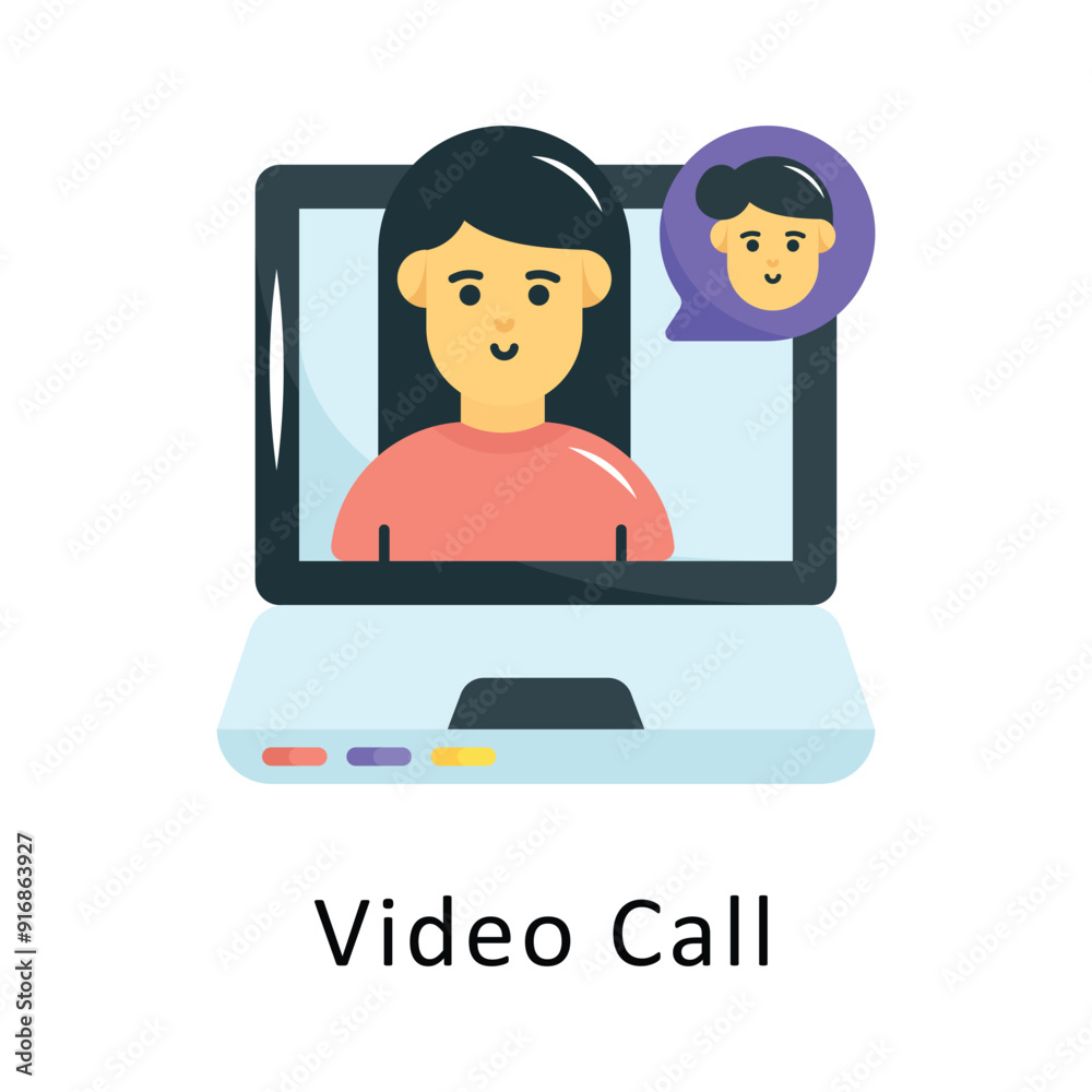 Video Call Vector Flat Icon Design illustration Symbol on White background EPS 10 File 