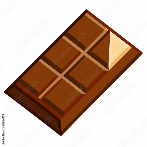 A Single Chocolate Bar with Visible Squares