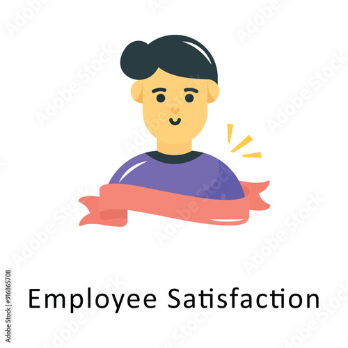 Employee Satisfaction Vector Flat Icon Design illustration Symbol on White background EPS 10 File 