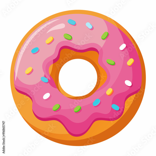Pink Glazed Donut with Sprinkles