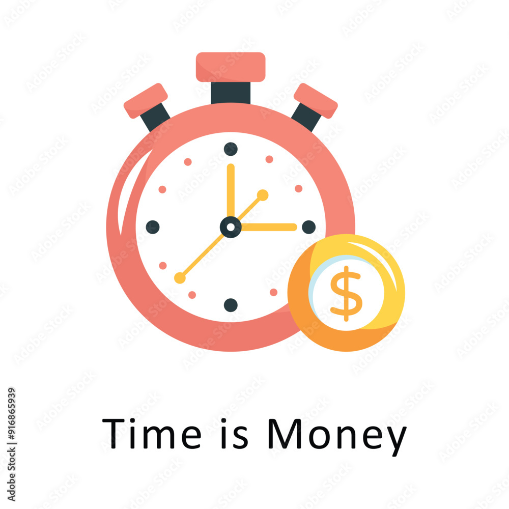 Time is Money Vector Flat Icon Design illustration Symbol on White background EPS 10 File Time is Money Vector Flat Icon Design illustration Symbol on White background EPS 10 File