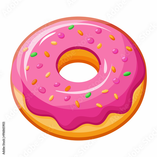 Pink Glazed Donut with Sprinkles