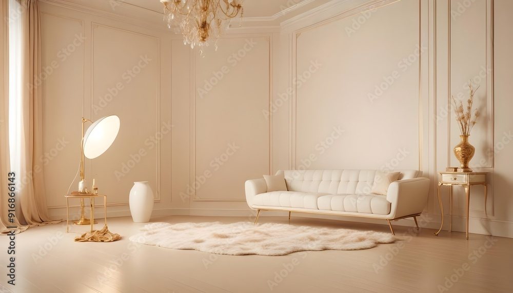 Fototapeta premium Photo interior modern design room 3d illustration